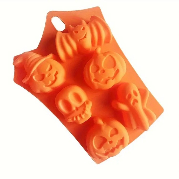 Halloween Silicone Cookie Cutter Set – Pumpkin, Skull, Ghost, & Bat Baking Molds - Picture 4 of 16